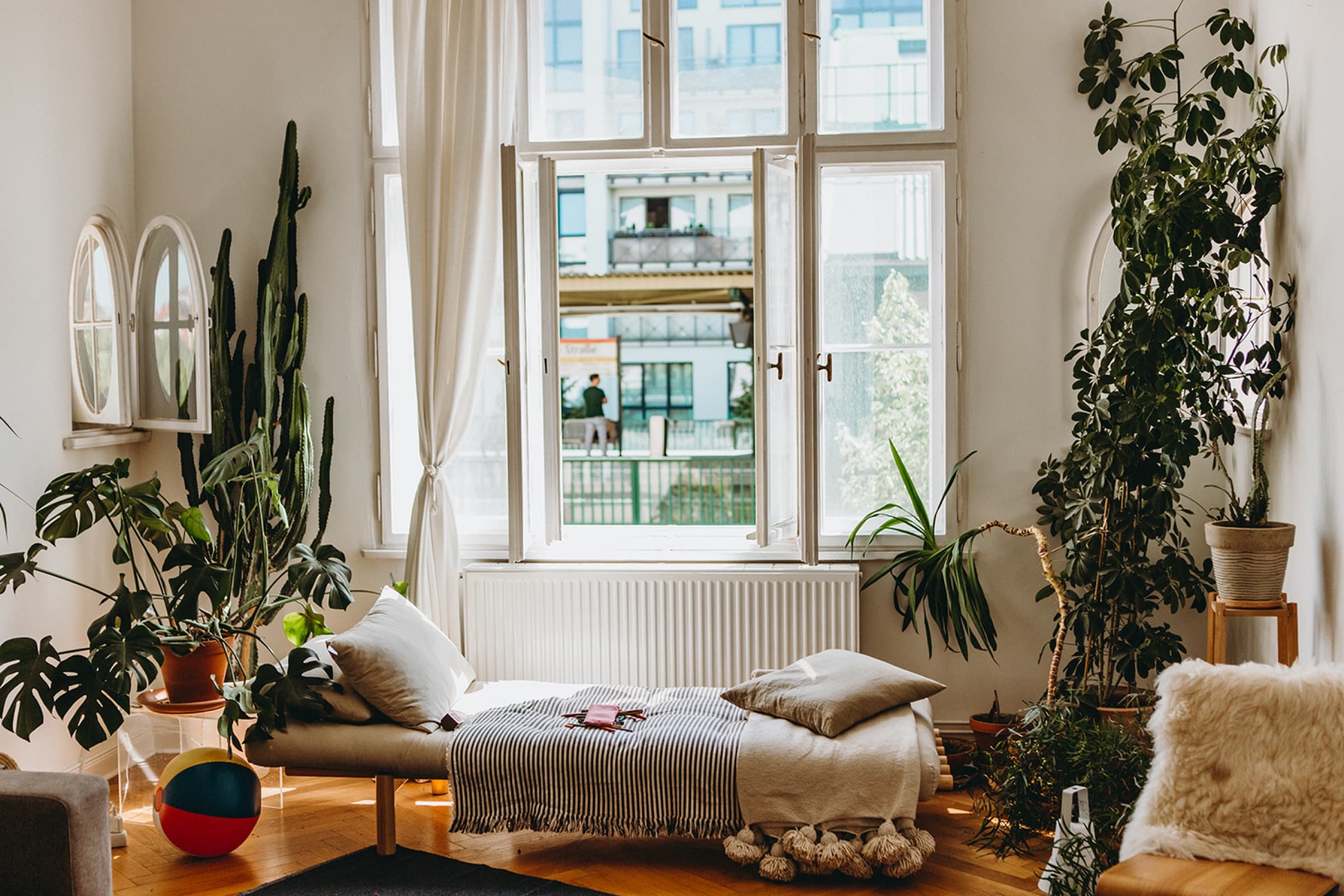 Ruhige Leseecke mit Daybed am Fenster